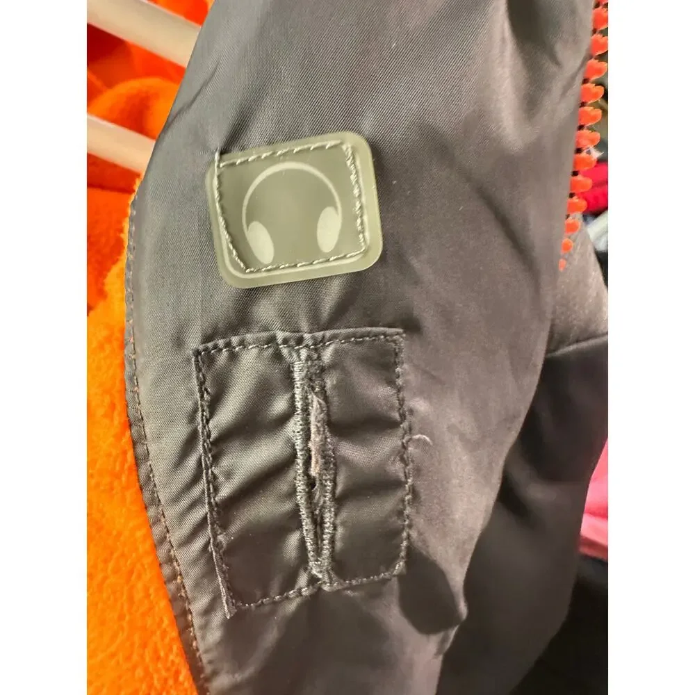 Champion Boys Puffer Jacket XS 4–5 Gray Orange Fleece Lined Hooded Winter Coat